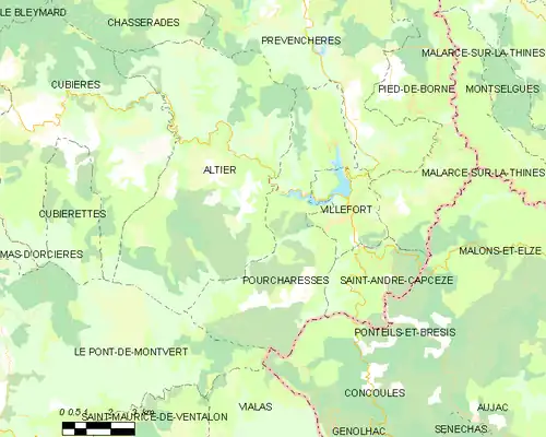 Detailkaart van de gemeente