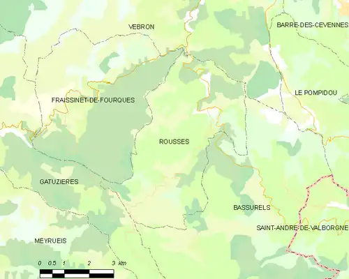 Detailkaart van de gemeente