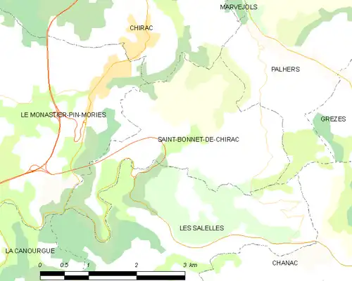 Detailkaart van de gemeente