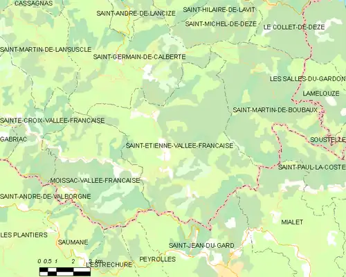 Detailkaart van de gemeente