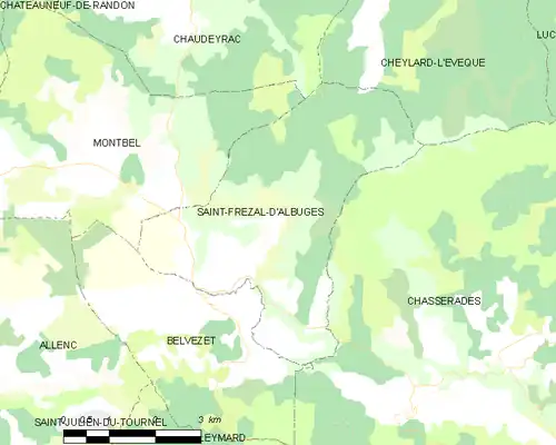 Detailkaart van de gemeente