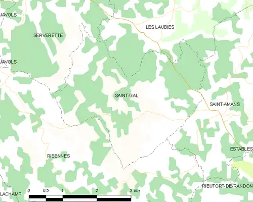 Detailkaart van de gemeente