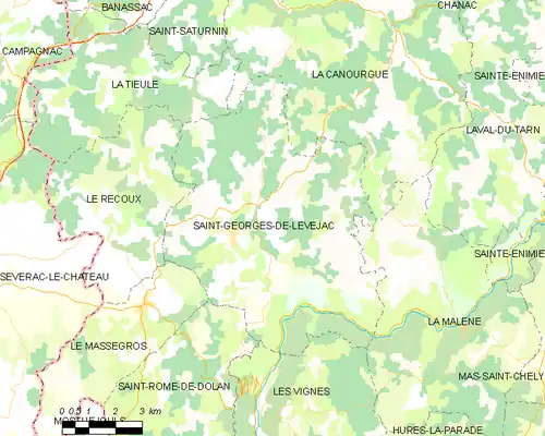 Detailkaart van de gemeente