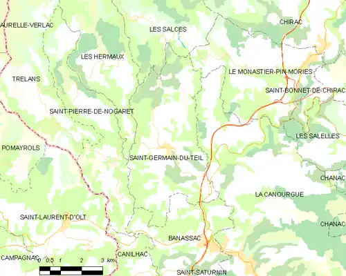 Detailkaart van de gemeente