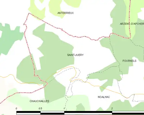 Detailkaart van de gemeente