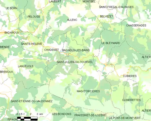 Detailkaart van de gemeente