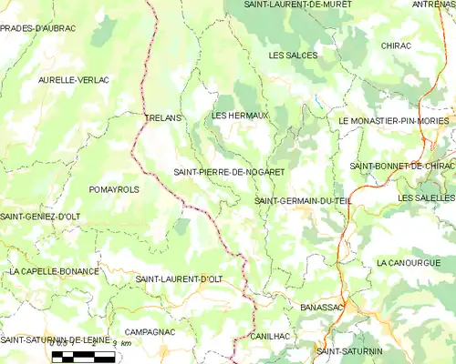 Detailkaart van de gemeente