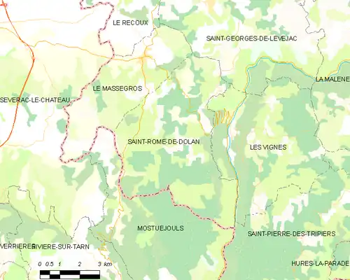 Detailkaart van de gemeente