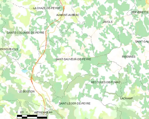 Detailkaart van de gemeente