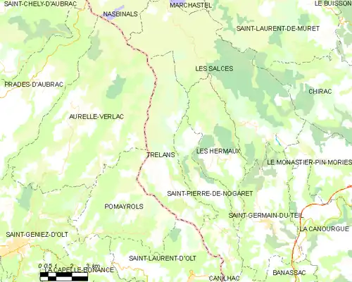 Detailkaart van de gemeente