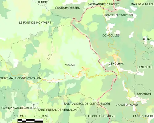 Detailkaart van de gemeente