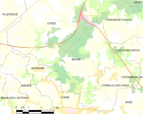 Detailkaart van de gemeente