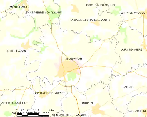 Detailkaart van de gemeente