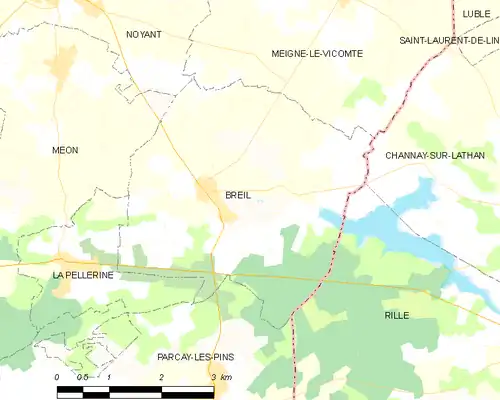 Detailkaart van de gemeente