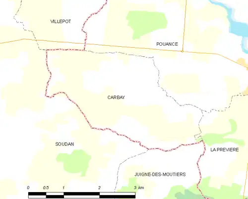 Detailkaart van de gemeente