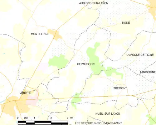 Detailkaart van de gemeente