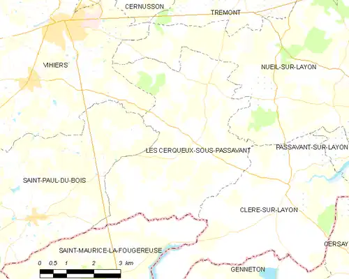 Detailkaart van de gemeente