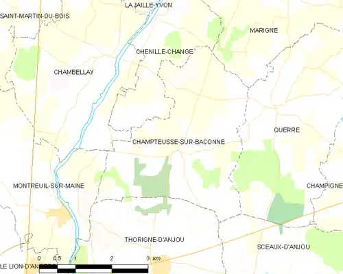 Detailkaart van de gemeente