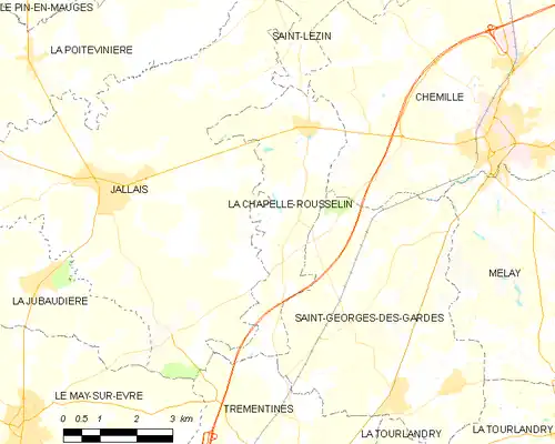 Detailkaart van de gemeente