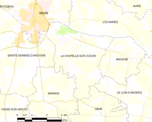 Detailkaart van de gemeente