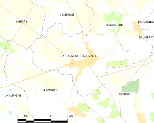 Detailkaart van de gemeente