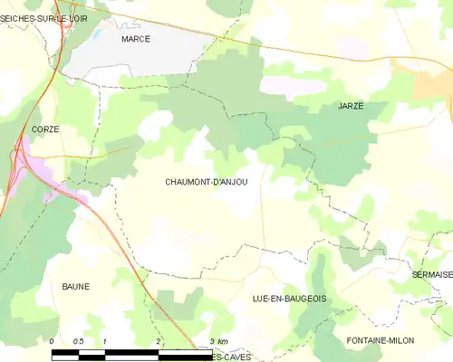 Detailkaart van de gemeente