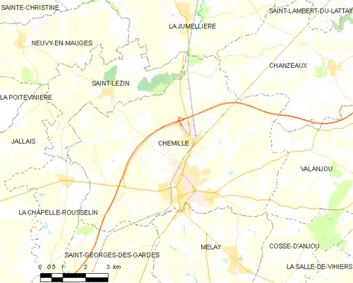 Detailkaart van de gemeente