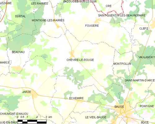 Detailkaart van de gemeente