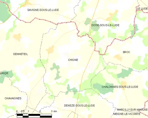 Detailkaart van de gemeente