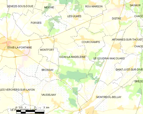 Detailkaart van de gemeente