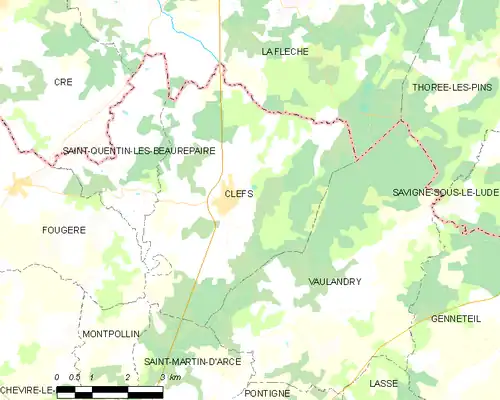 Detailkaart van de gemeente