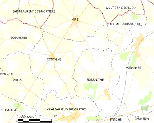 Detailkaart van de gemeente