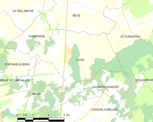 Detailkaart van de gemeente