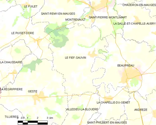 Detailkaart van de gemeente