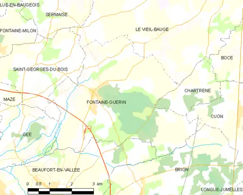 Detailkaart van de gemeente