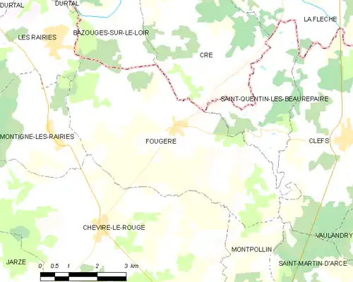 Detailkaart van de gemeente