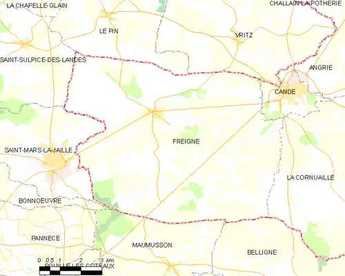 Detailkaart van de gemeente