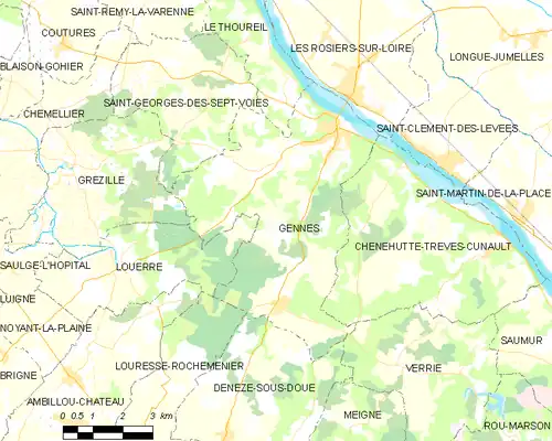 Detailkaart van de gemeente