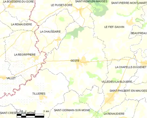 Detailkaart van de gemeente