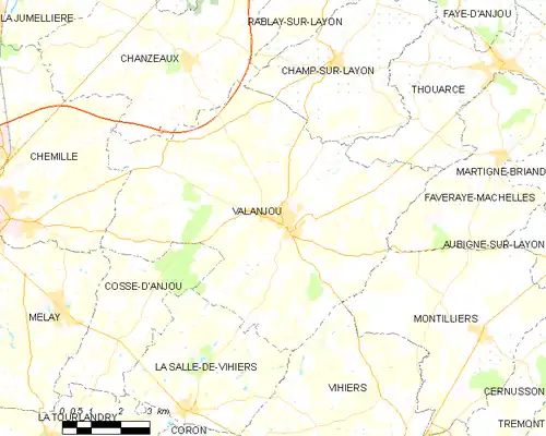 Detailkaart van de gemeente