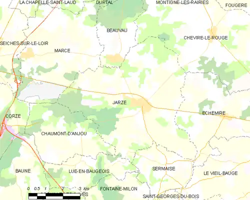 Detailkaart van de gemeente