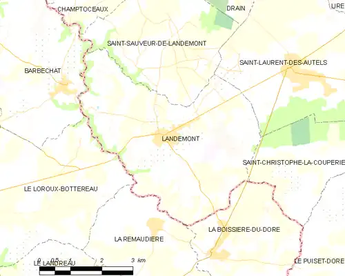 Detailkaart van de gemeente