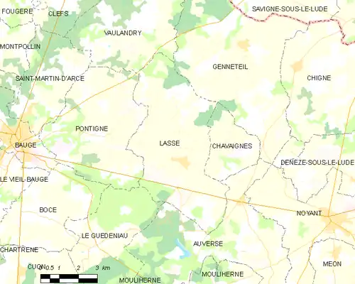 Detailkaart van de gemeente