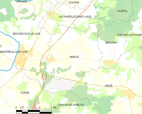 Detailkaart van de gemeente