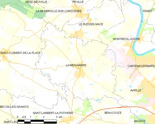 Detailkaart van de gemeente