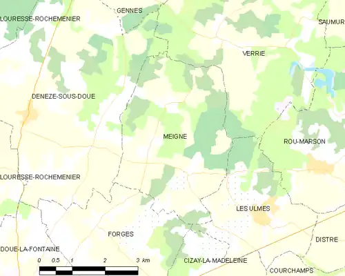 Detailkaart van de gemeente