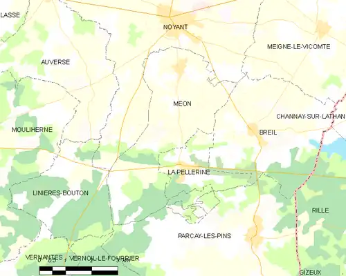 Detailkaart van de gemeente