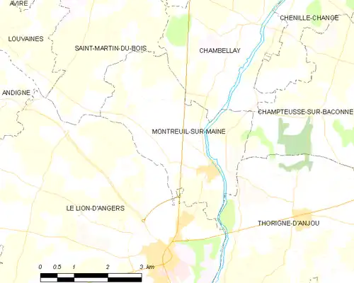 Detailkaart van de gemeente