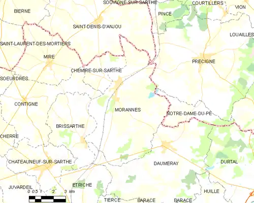 Detailkaart van de gemeente