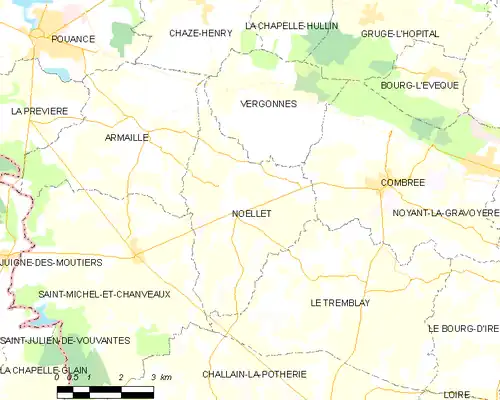 Detailkaart van de gemeente